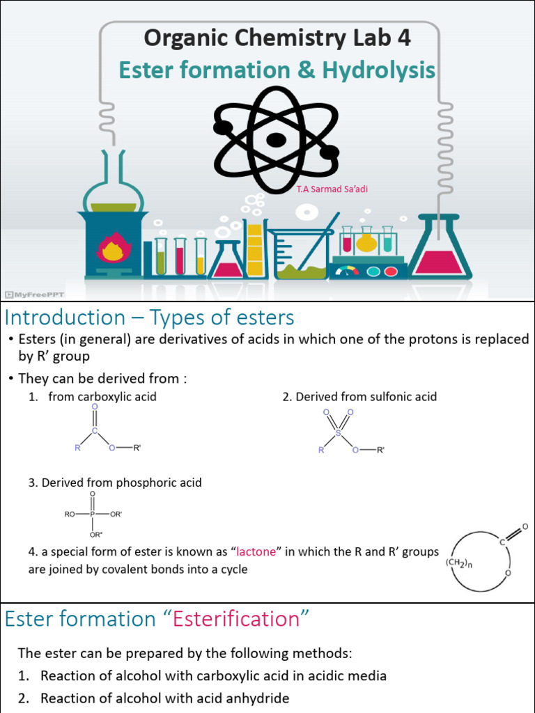 Lab 4 Ester Formation & Hydrolysis (1) | PDF | Ester | Acid