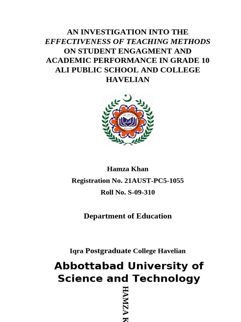 BEd Final Thesis Sample | PDF | Methodology | Statistics