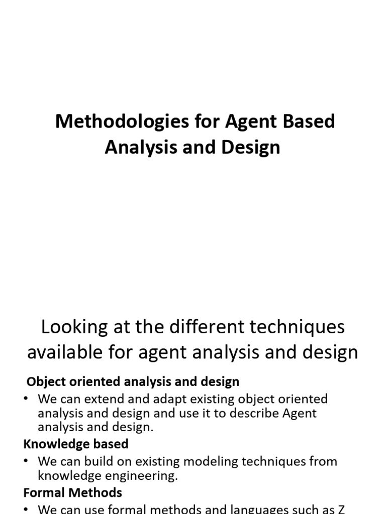 chapter-2(a)-Methodologies for Agent Based Analysis and Design | PDF ...