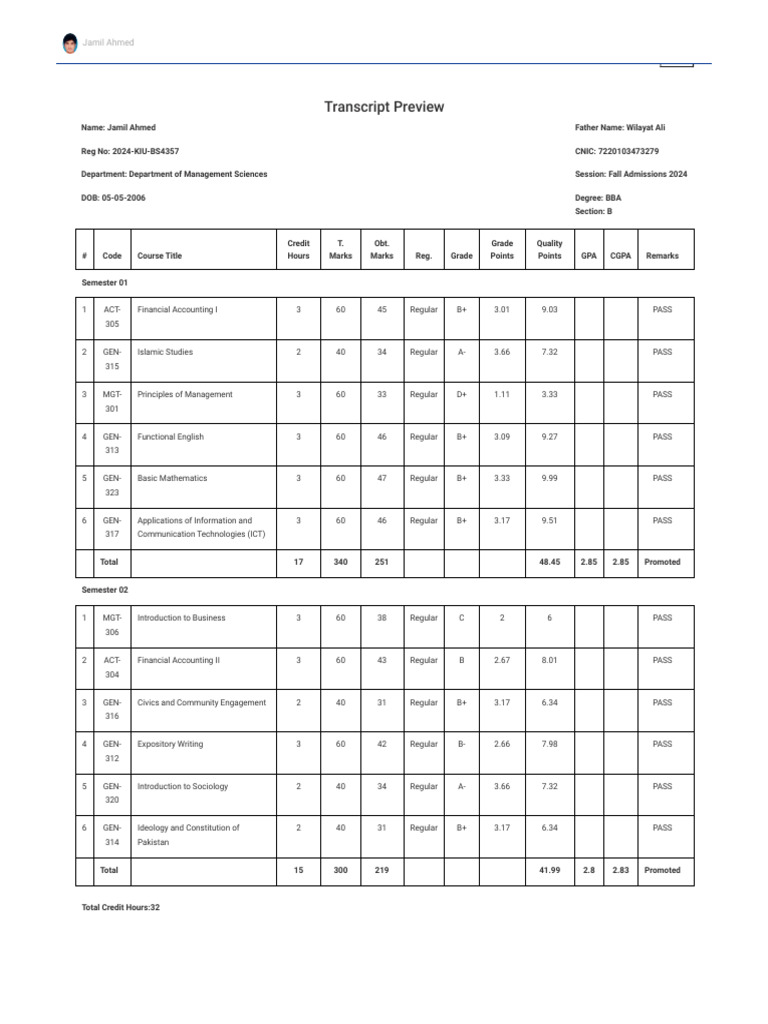 Student Preview Transcript _ KIU LMS | PDF | Student Assessment And ...