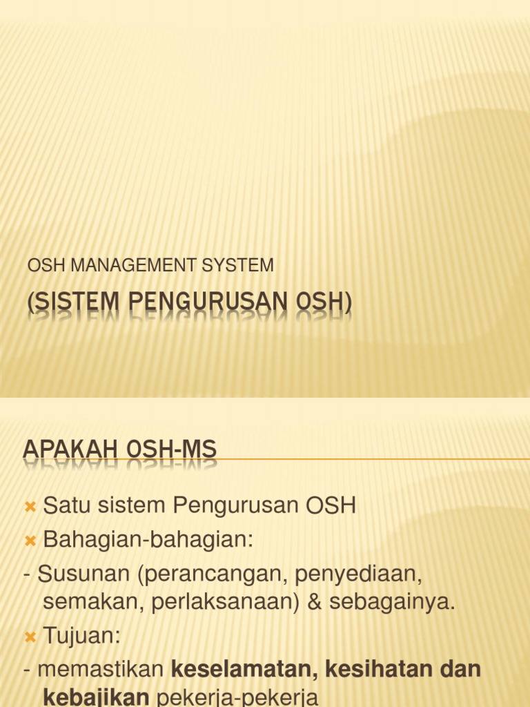 Sistem Pengurusan Osh Pdf
