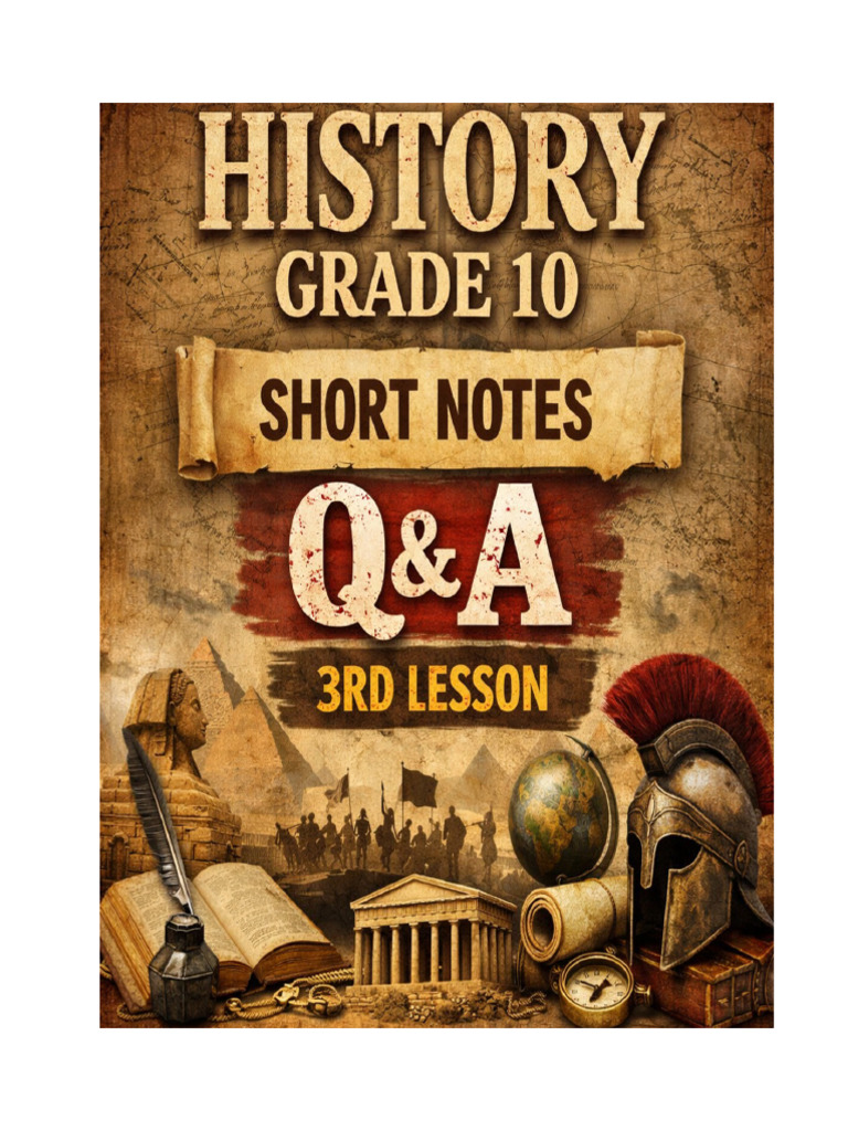 Grade 10 History - Short Notes-3rd Unit-English Medium | PDF | Chess Theory