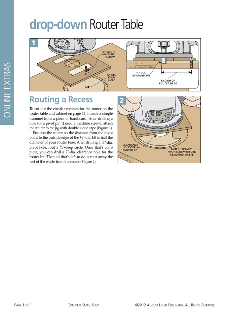 drop-down-router-table | PDF | Drilling | Machining