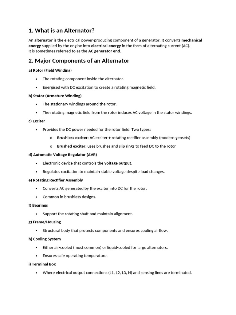 Alternator | PDF | Electric Generator | Direct Current