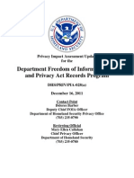 Privacy Pia Dhs Foia and Pia Update DHS Privacy Documents for Department-wide Programs 08-2012