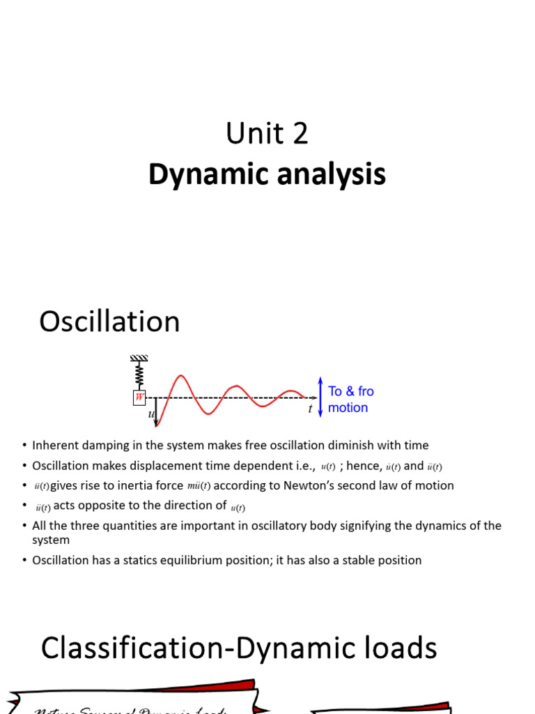 Lecture 9-Intoduction Dynamic Analysis | PDF | Oscillation | Motion ...