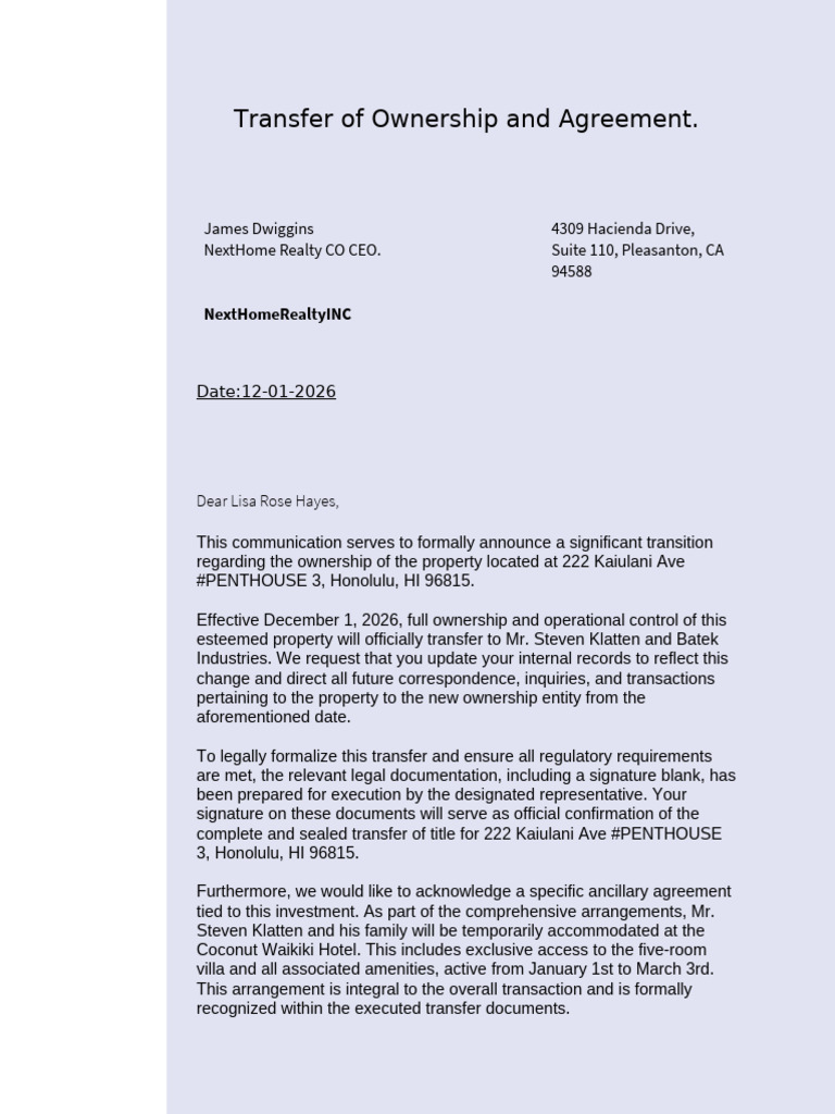 Ownership Transfer Documents | PDF