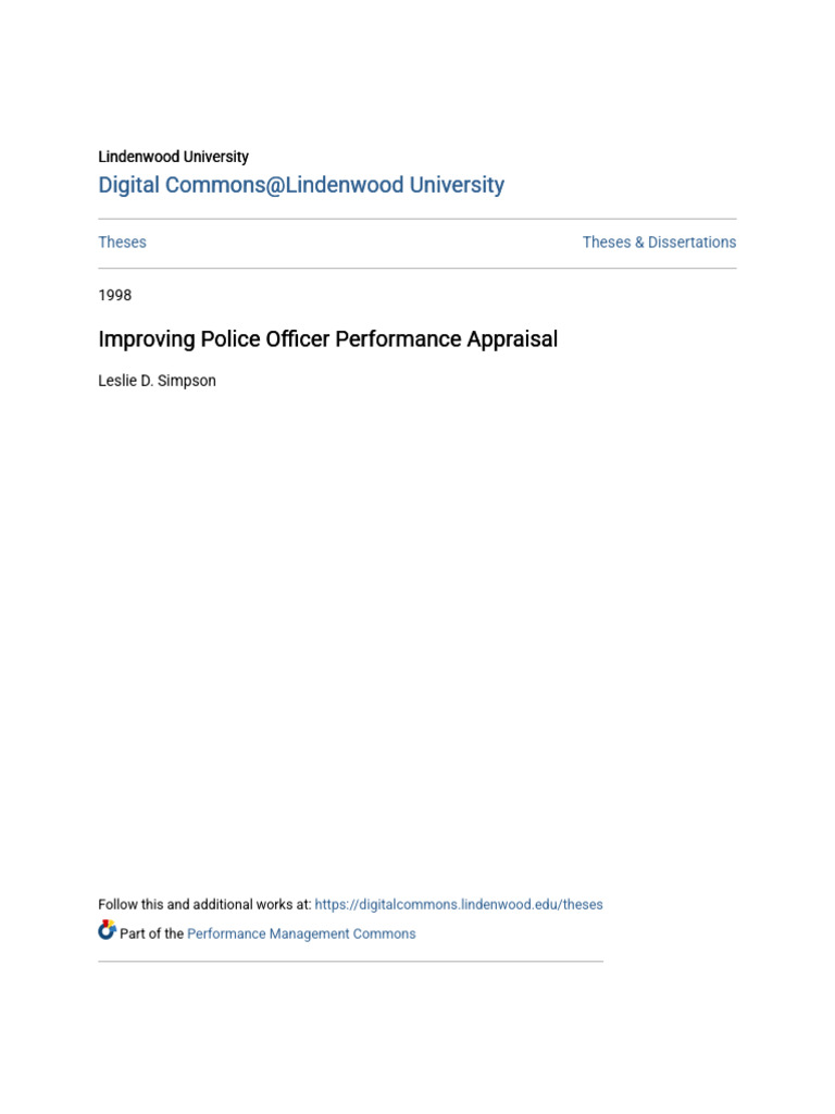 Improving Police Officer Performance Appraisal | PDF | Performance ...