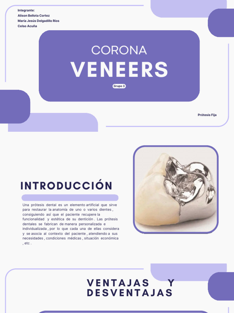 VENEERS coronas prótesis fija cerámico-metal | PDF | Cerámica | Rieles