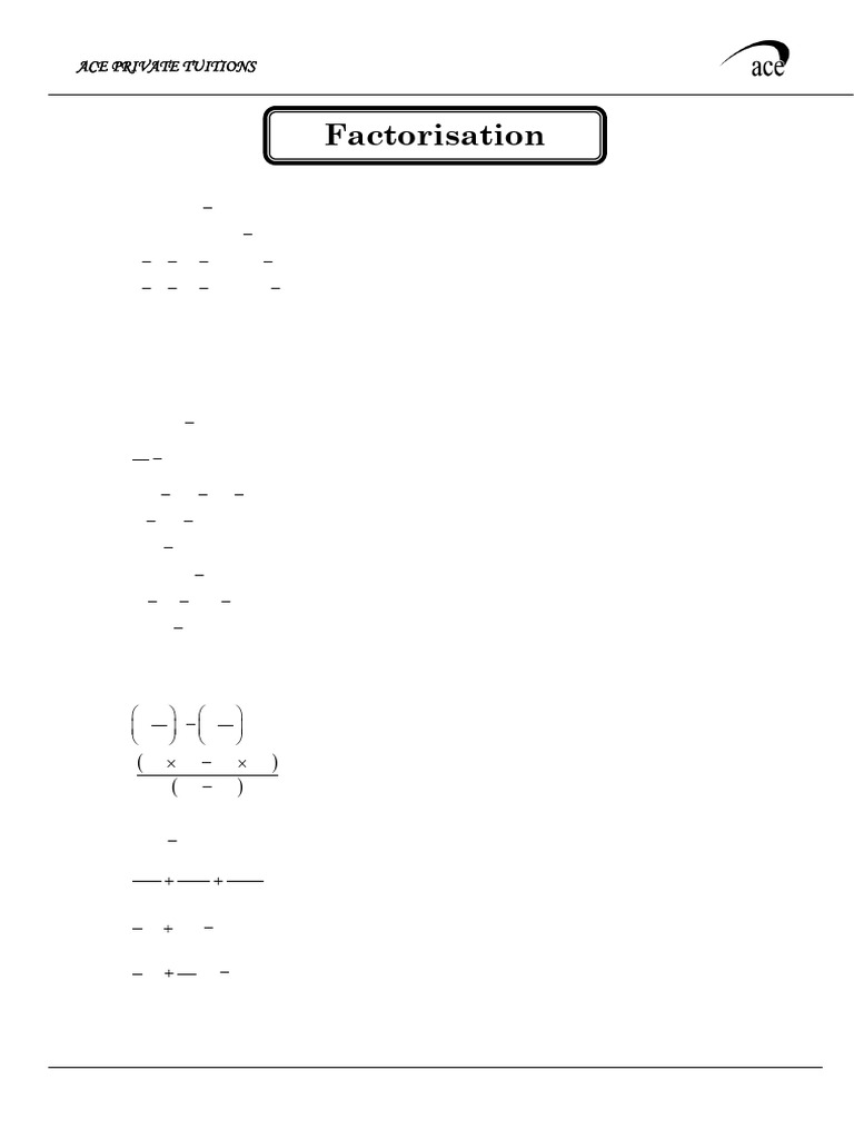 Factorisation Work Sheet - QP PDF | PDF