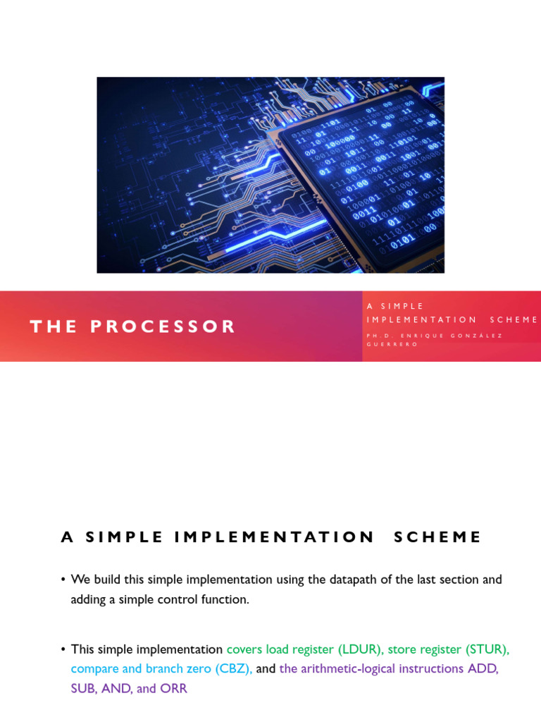 SLIDES.+the+Processor a+Simple+Implementation+Scheme ALU+Control | PDF ...