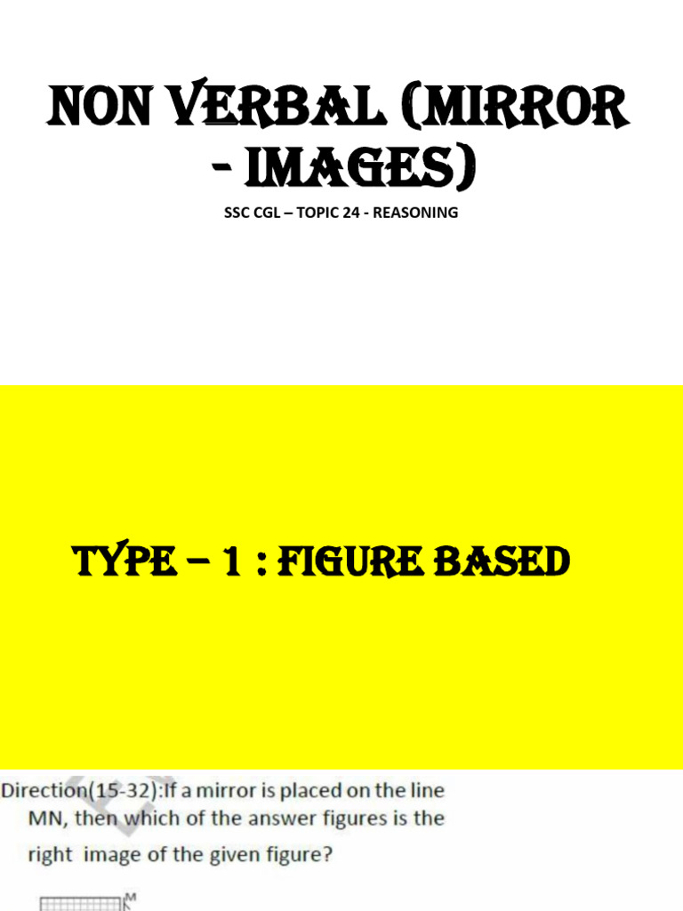 39 - Non Verbal (Mirror Images) Complete Chapter | PDF