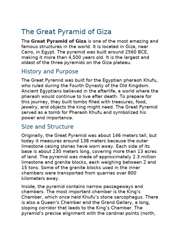 Great Pyramid Report | PDF | Egyptian Pyramids | Ancient Egypt