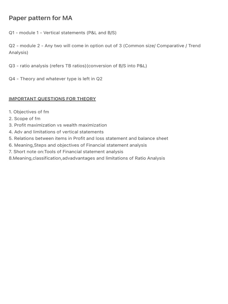 Paper Pattern for MA | PDF