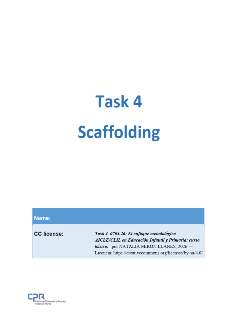 Task 4. Scaffolding template | PDF | Attention | Cognition