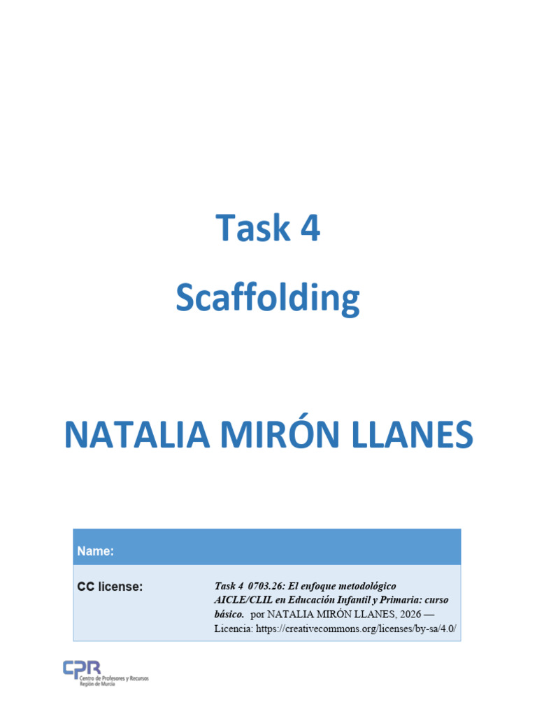 Task 4. Scaffolding template (1) | PDF | Attention | Education Theory