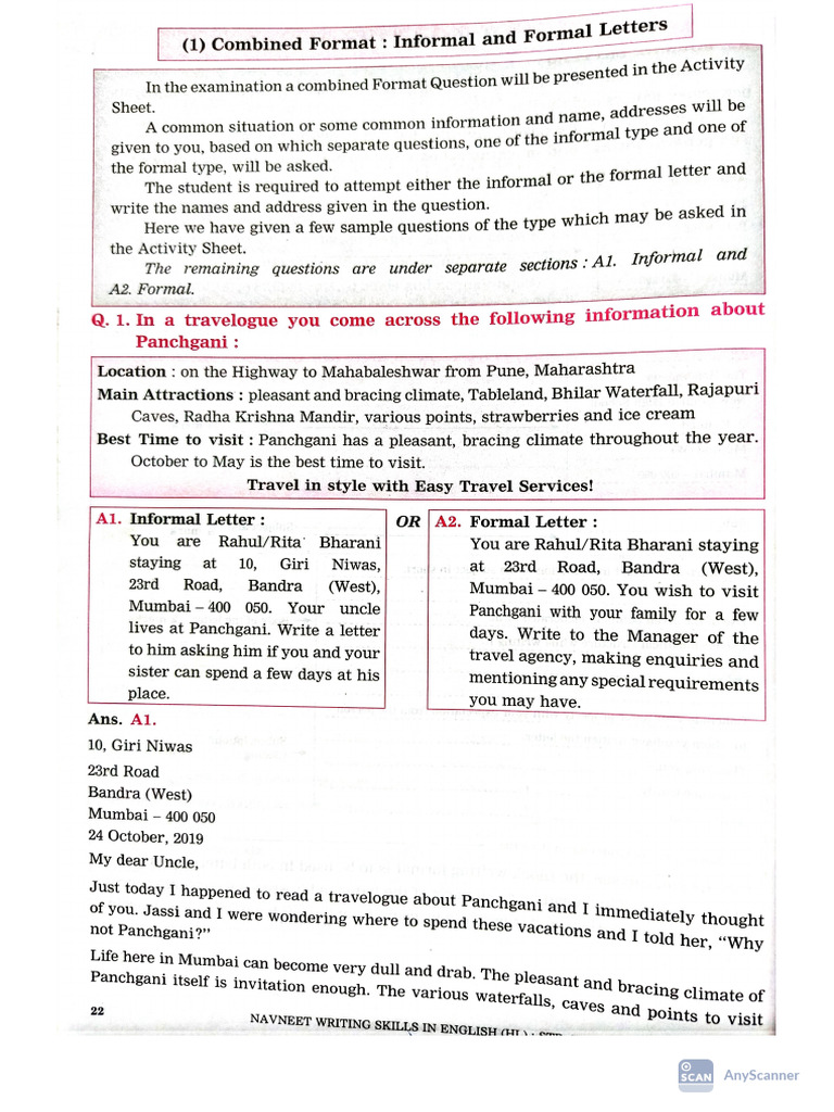 Example of Letter Writing Formal and Informal | PDF