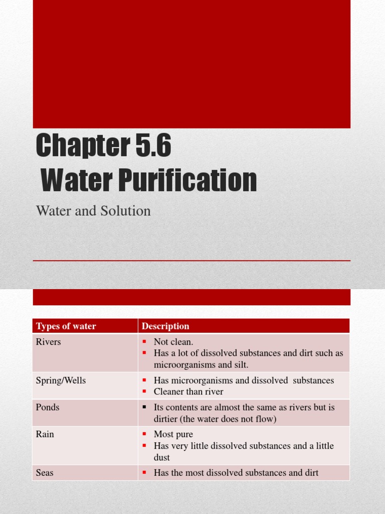 Water Purification Methods Explained | PDF | Cooking, Food & Wine