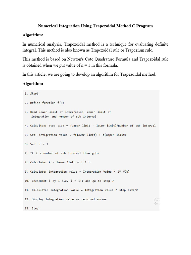 Trapezoidal Simpson | PDF | Integral | Computer Programming