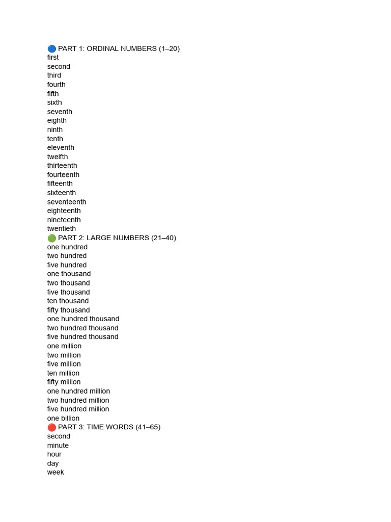 Numbers.time.Measurement 100 | PDF