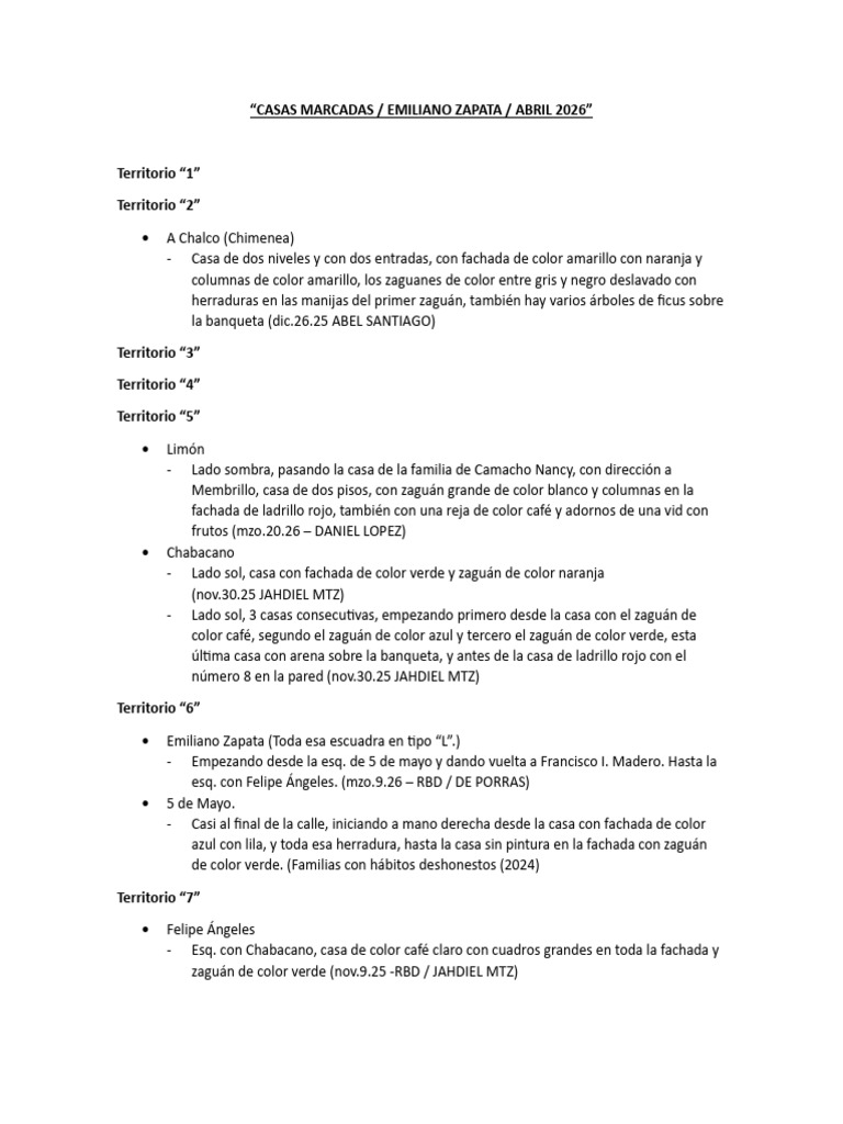 Casas Marcadas - Abril 2026 | PDF | Arco iris