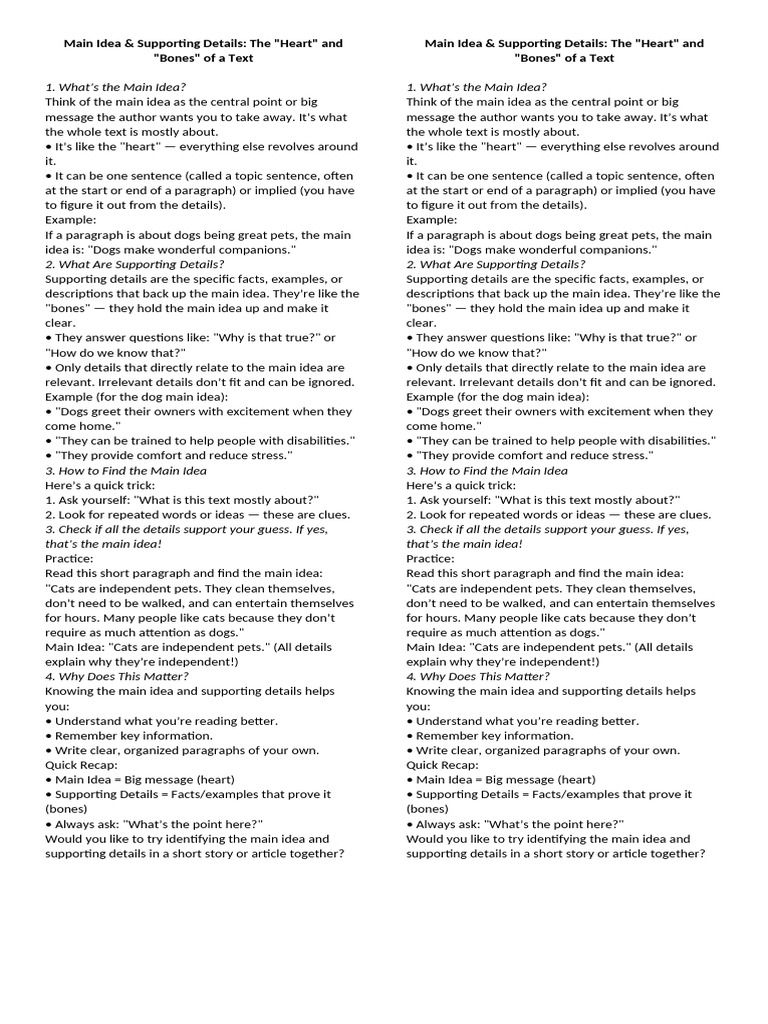 Main Idea | PDF