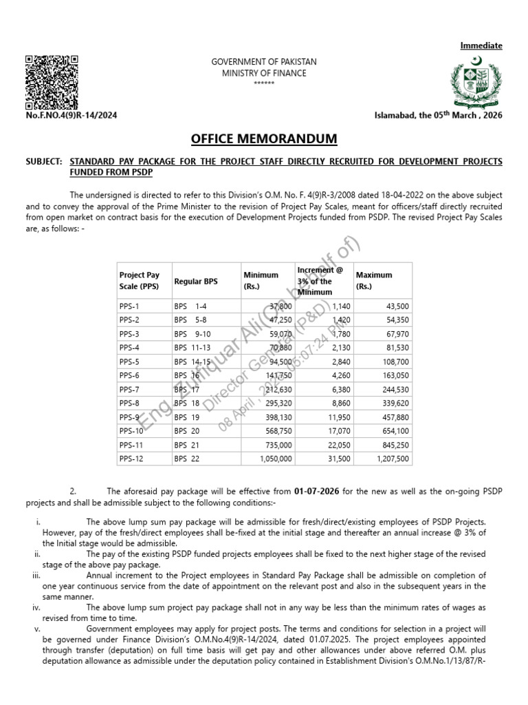 PPS Scale Revision | PDF | Islamabad | World Politics