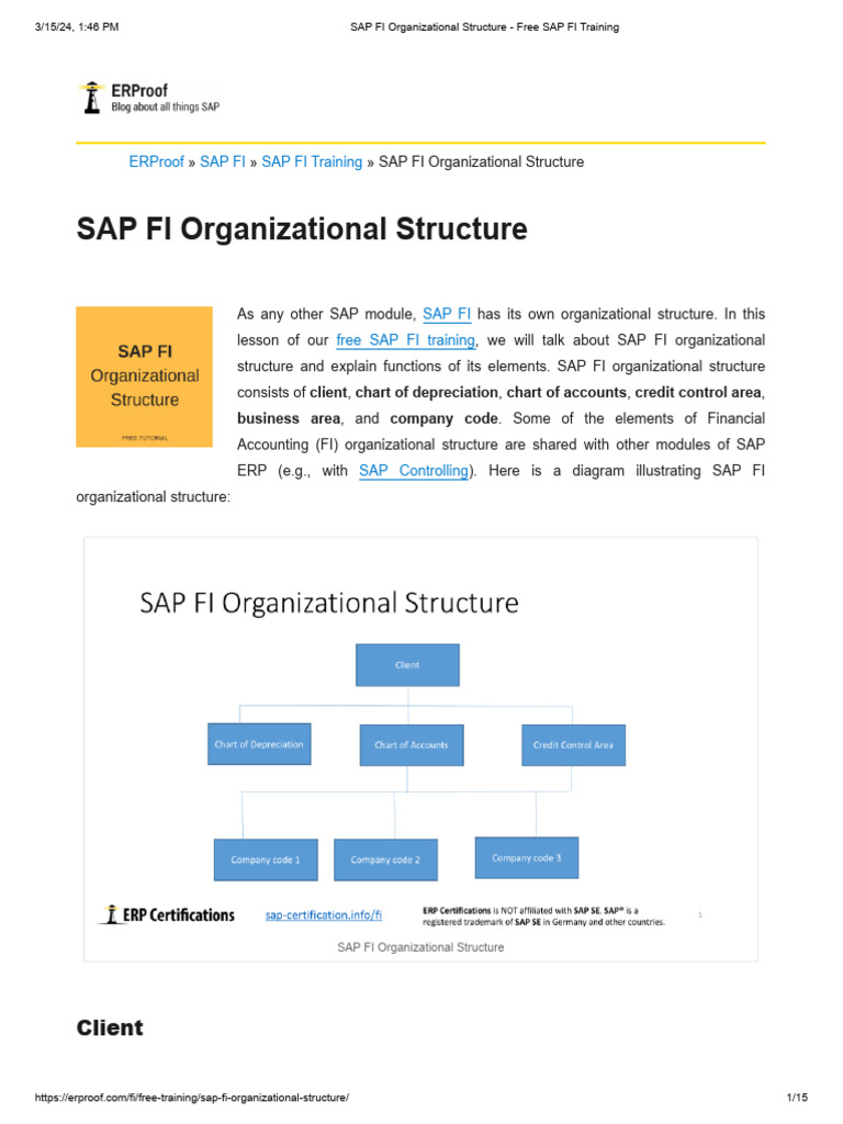 1-1 SAP FI Organizational Structure | PDF | Depreciation ...