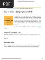 SAP Company Code Creation Guide | PDF | Taxes