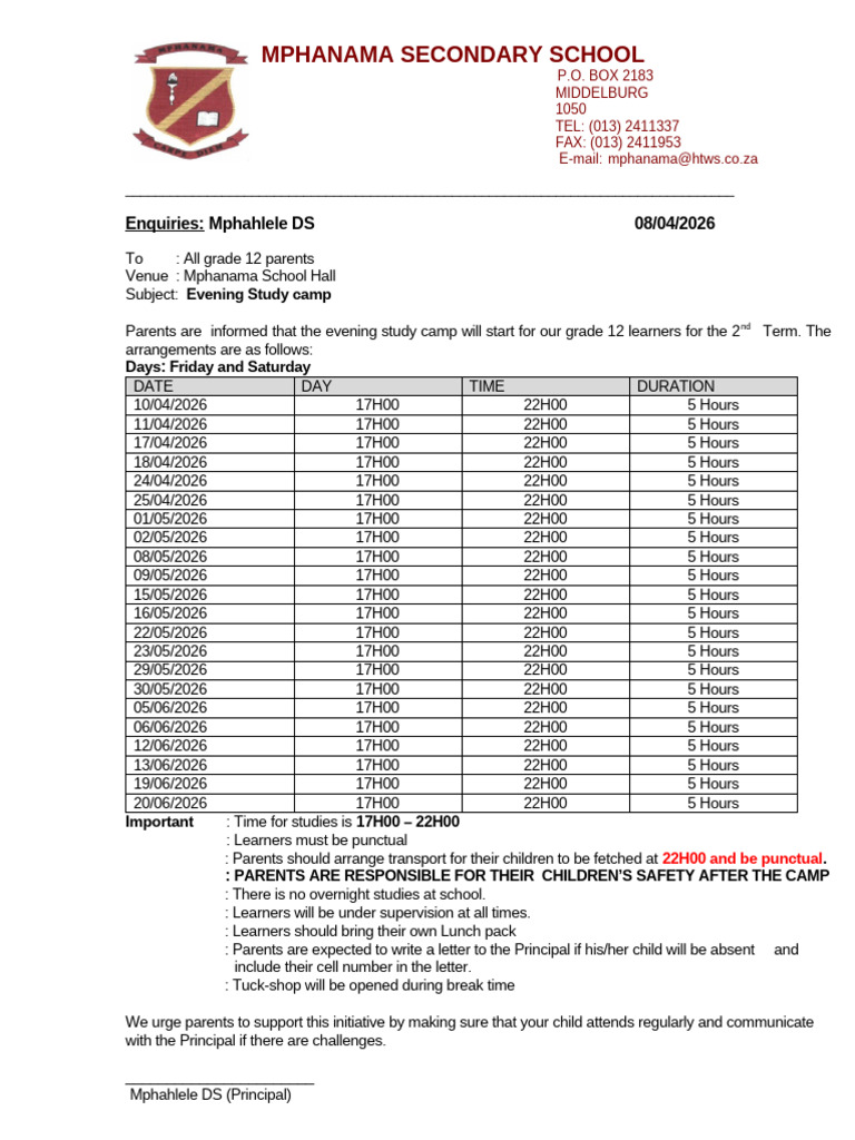 Term 2 Study Camp 2026 | PDF | Childhood
