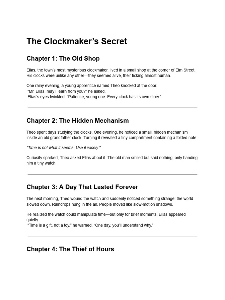 The Clockmaker’s Secret-1 | PDF | Psychology