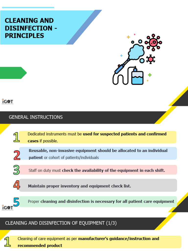 3 Cleaning and Disinfection Principles | PDF | Disinfectant | Medical ...