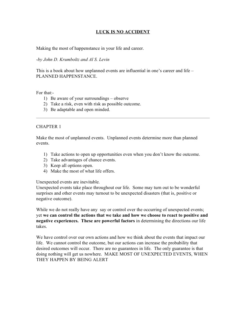 Luck Is No Accident - 