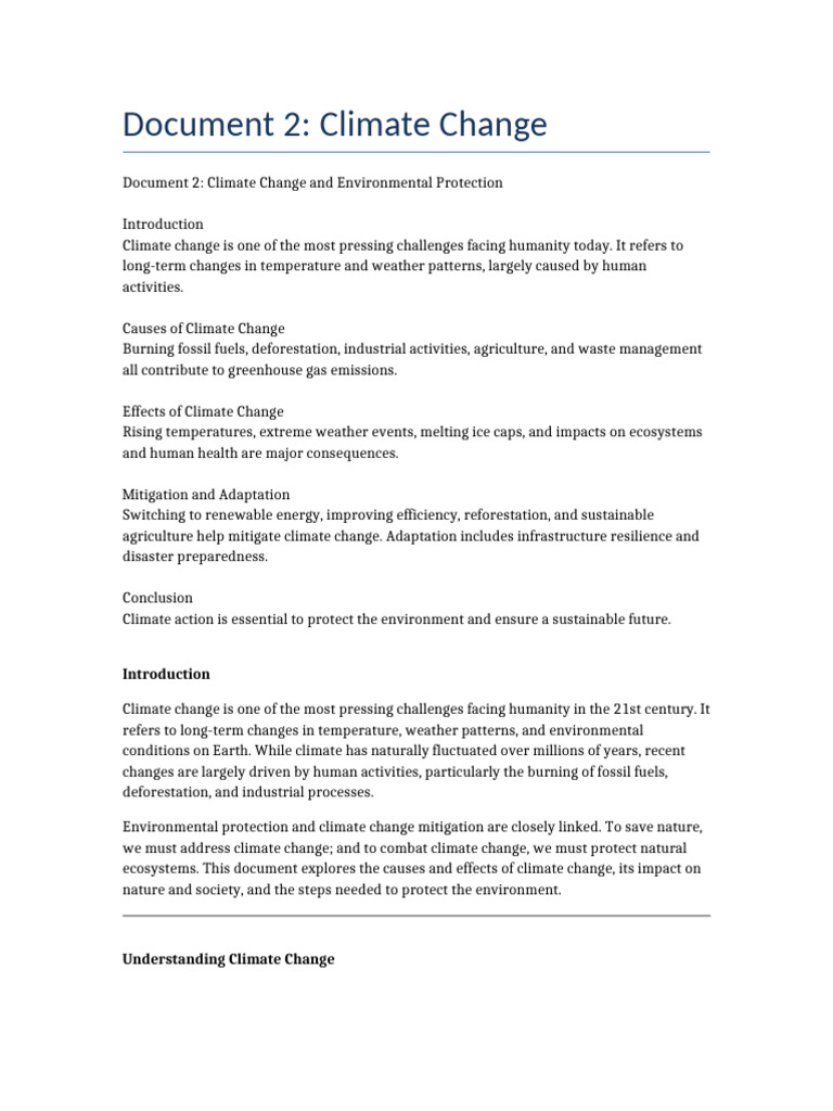 Document 2 Climate Change | PDF | Climate Change | Climate Change ...