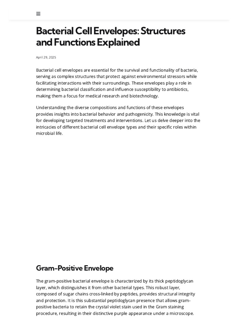 Bacterial Cell Envelopes_ Structures and Functions Explained - Biology ...