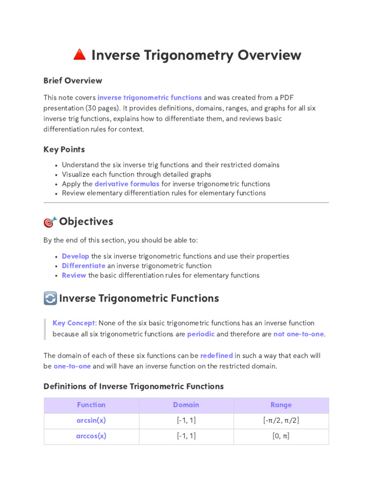 5.7 - Inverse Trig | PDF | Function (Mathematics) | Trigonometry