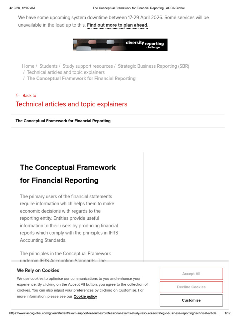 The Conceptual Framework For Financial Reporting - ACCA Global | PDF ...