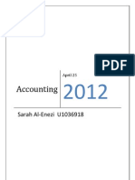 Accounting: Sarah Al-Enezi U1036918