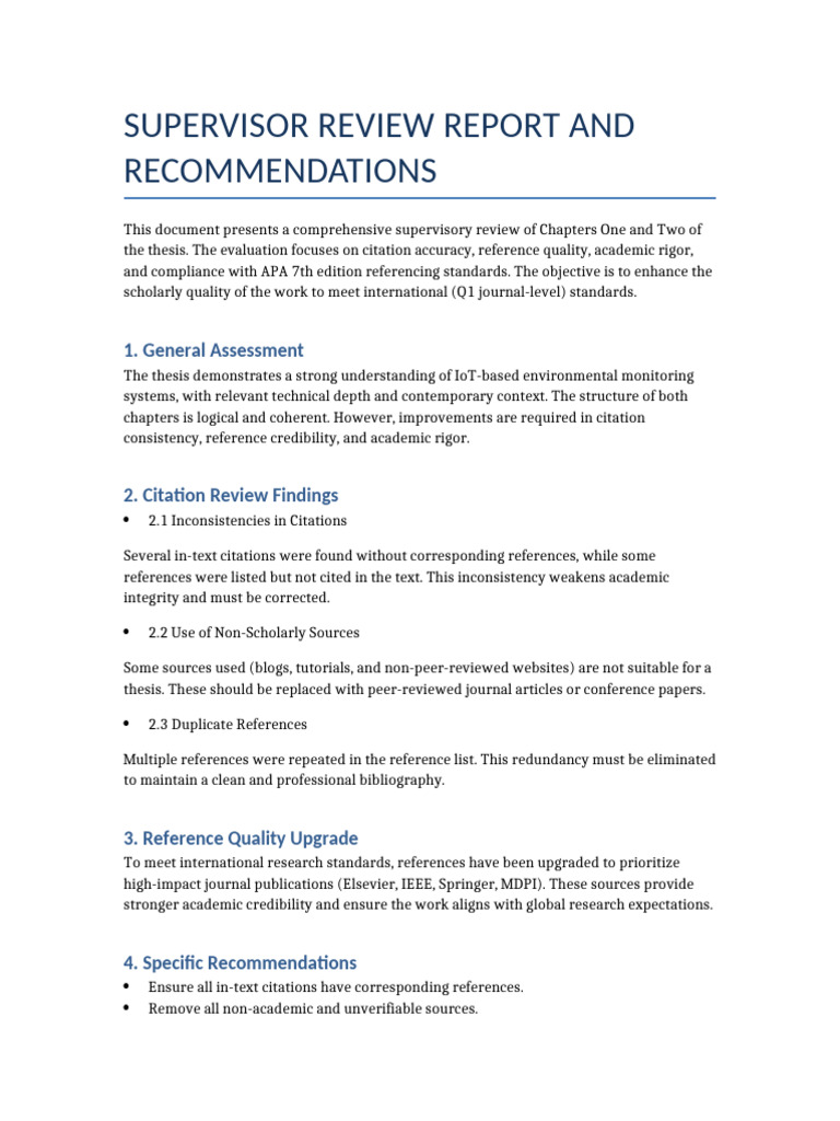 Supervisor Recommendation Report | PDF | Thesis | Citation