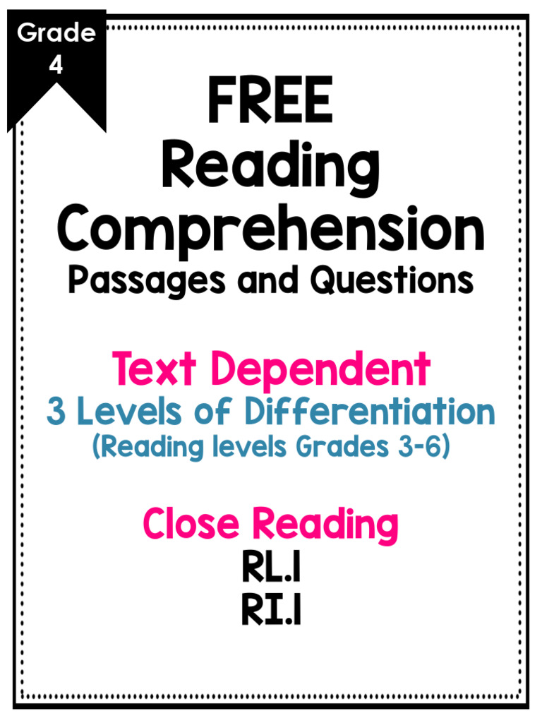 Reading Comprehension Passages and Questions Free for Inference | PDF ...