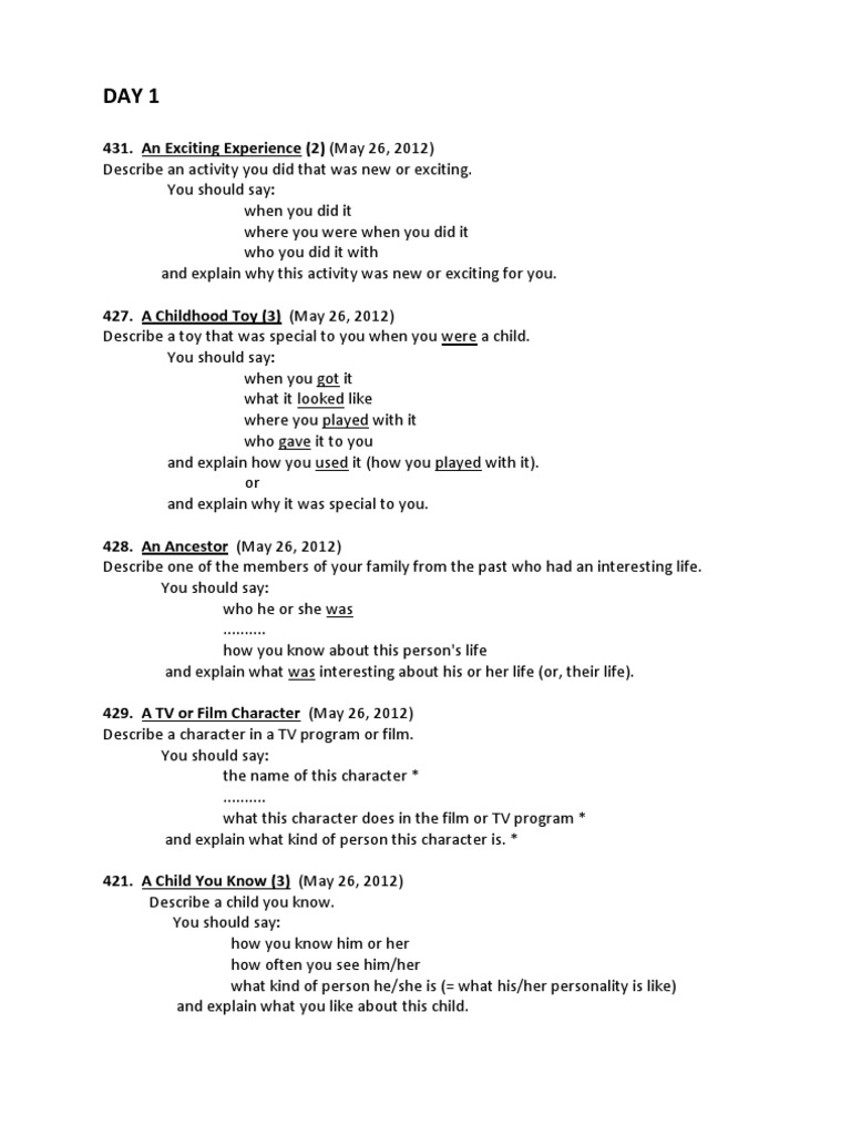 IELTS Speaking All Recent Questions (PART 1, 2 & 3) Toys Ships