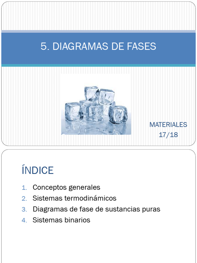 5 - Diagramas de Fases | PDF | Fase (materia) | Diagrama de fases