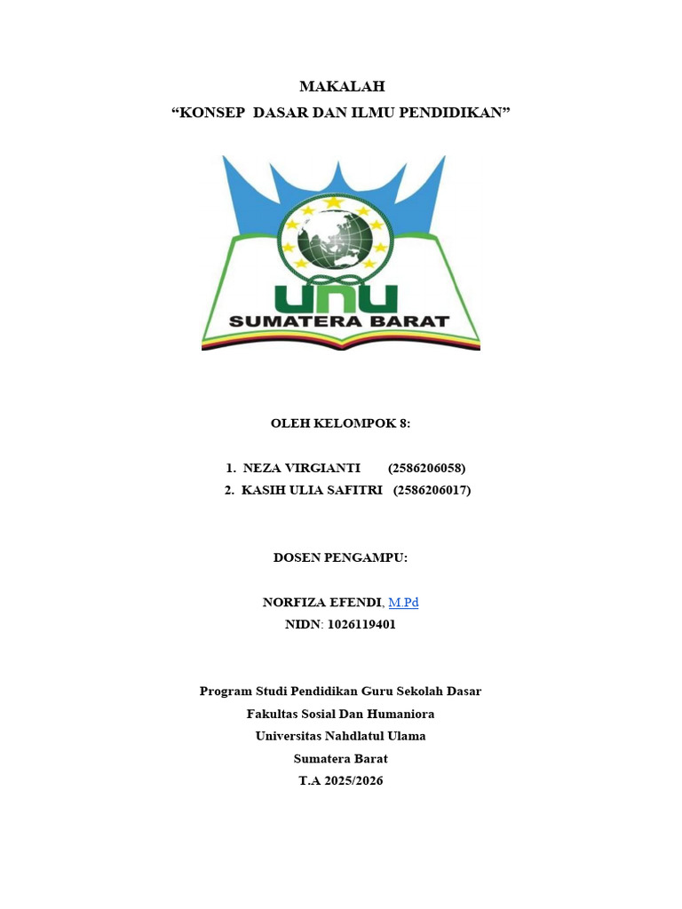 Makalah Konsep Dasar Dan Ilmu Pendidikan | PDF