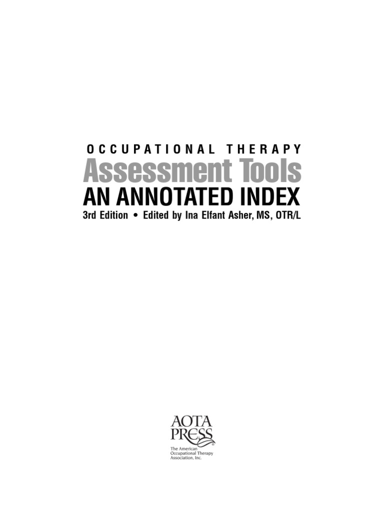 OT Assessment Tools | PDF | Cognition | Occupational Therapy