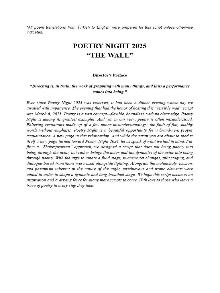 Poetry Night 2025 Script (1) | PDF | Poetry
