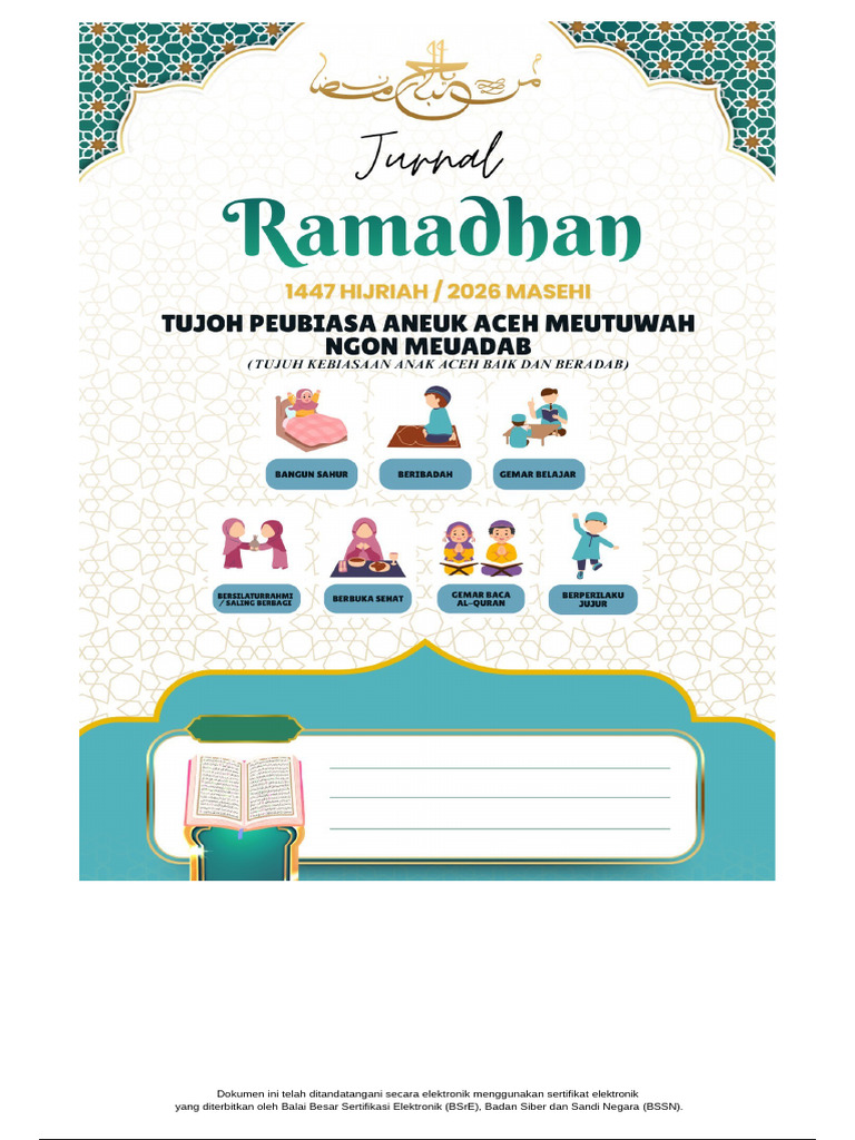 Jurnal Ramadhan Siswa 2026 | PDF