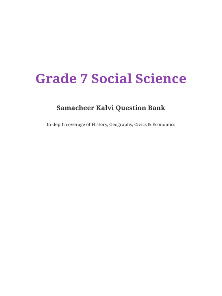 Grade 7 Social Science Important Questions | PDF