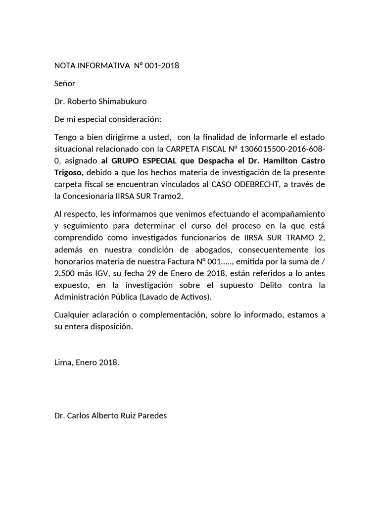 Nota Informativa n 01-2018 | PDF
