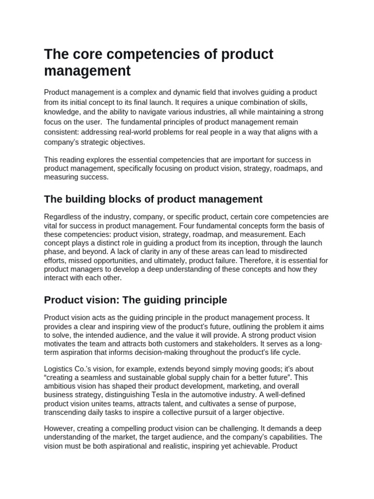 02-The core competencies of product management | PDF | Performance ...
