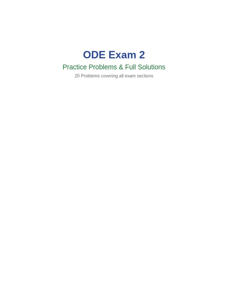 ODE Practice Problems | PDF | Laplace Transform | Convolution
